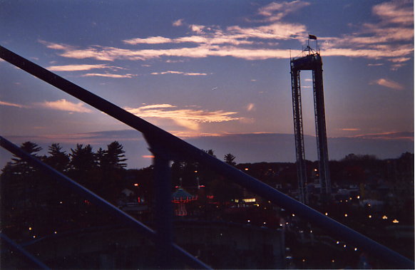 The park at sunset.